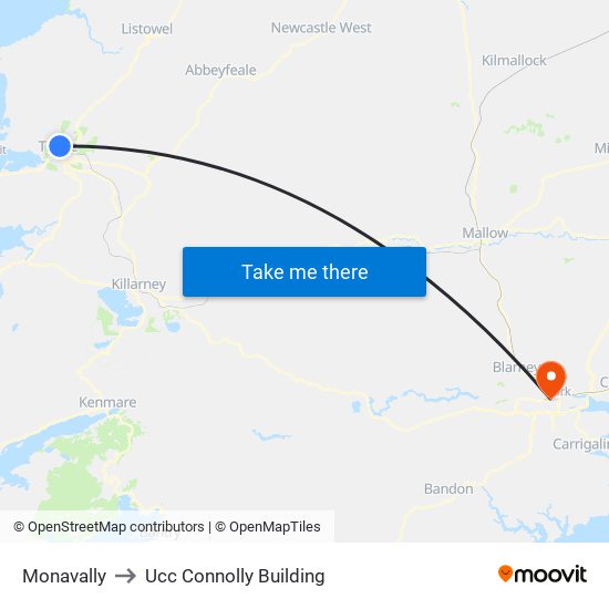 Monavally to Ucc Connolly Building map