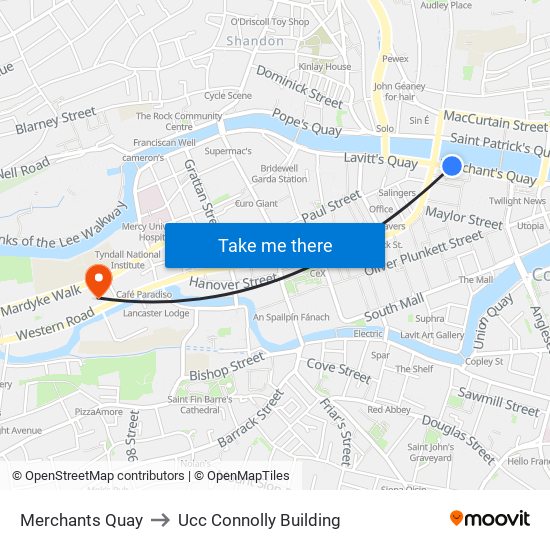 Merchants Quay to Ucc Connolly Building map