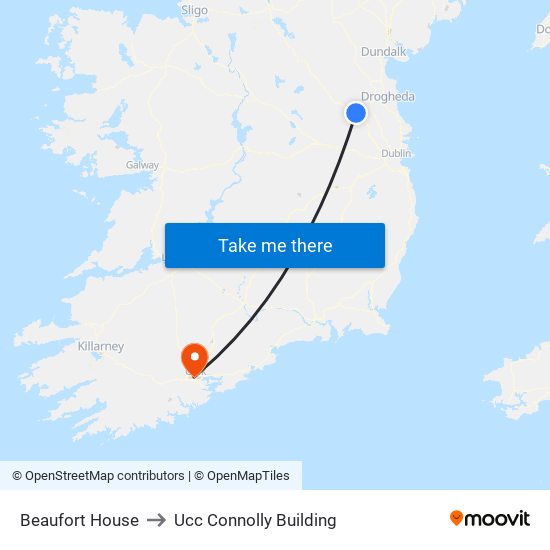 Beaufort House to Ucc Connolly Building map