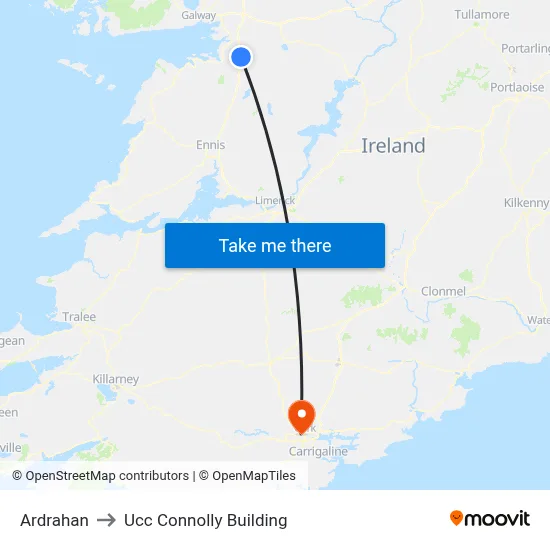 Ardrahan to Ucc Connolly Building map