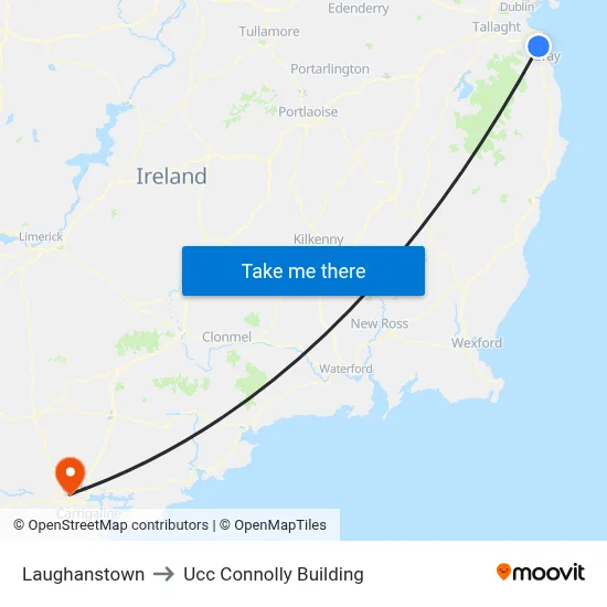 Laughanstown to Ucc Connolly Building map