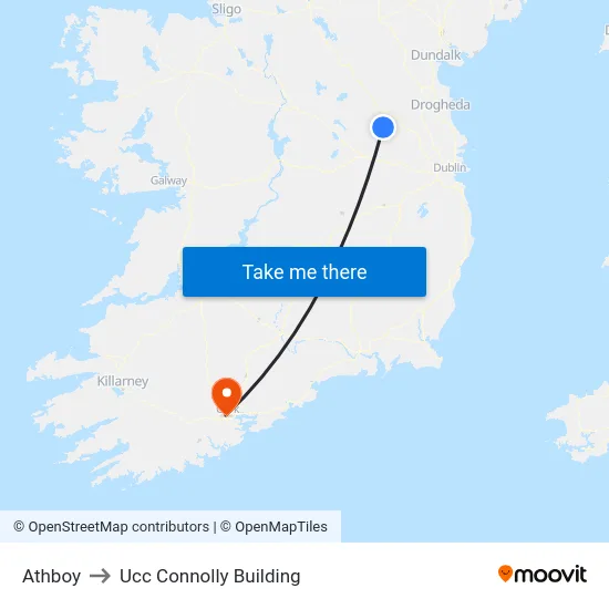 Athboy to Ucc Connolly Building map