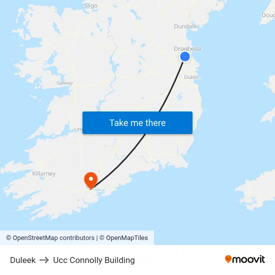 Duleek to Ucc Connolly Building map