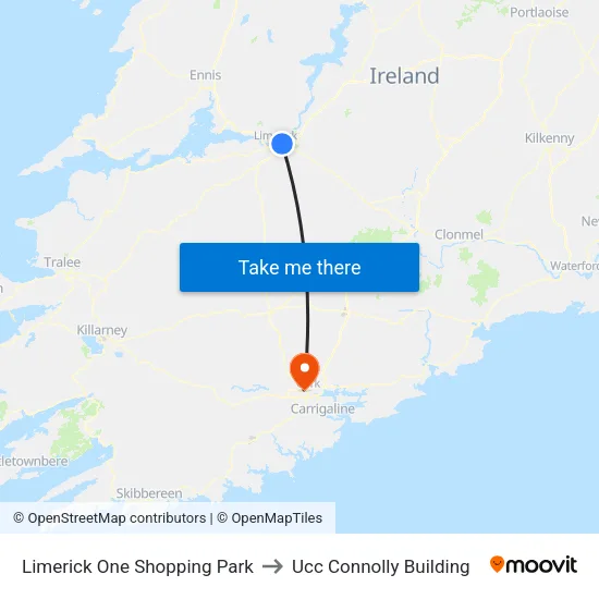 Limerick One Shopping Park to Ucc Connolly Building map