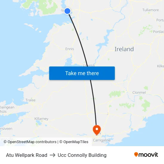 Atu Wellpark Road to Ucc Connolly Building map