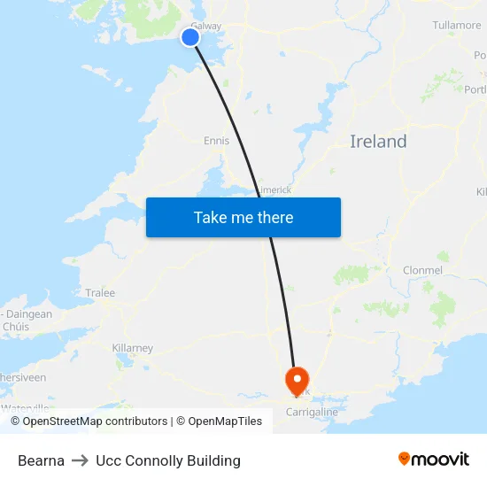 Bearna to Ucc Connolly Building map