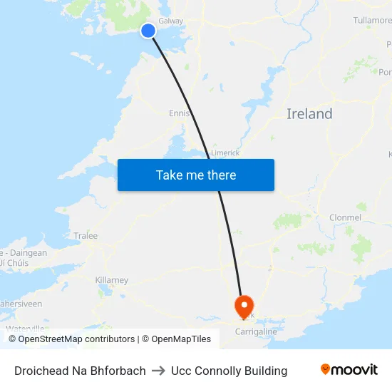 Droichead Na Bhforbach to Ucc Connolly Building map