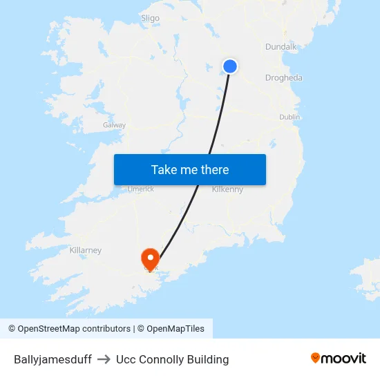 Ballyjamesduff to Ucc Connolly Building map