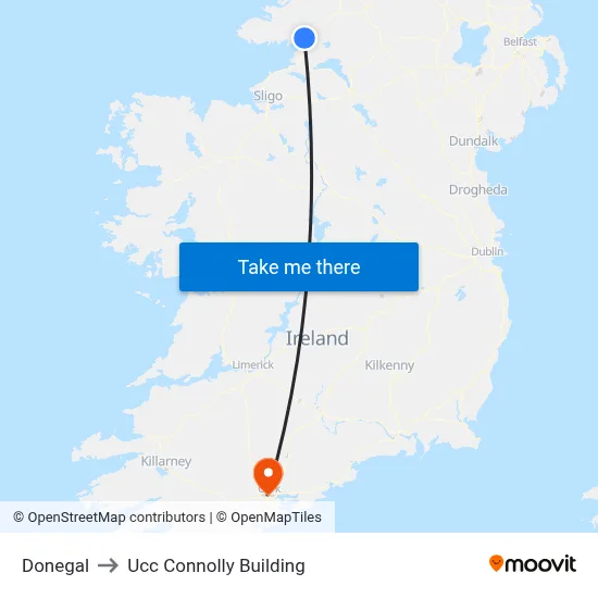 Donegal to Ucc Connolly Building map