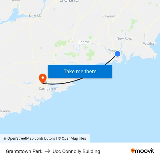 Grantstown Park to Ucc Connolly Building map