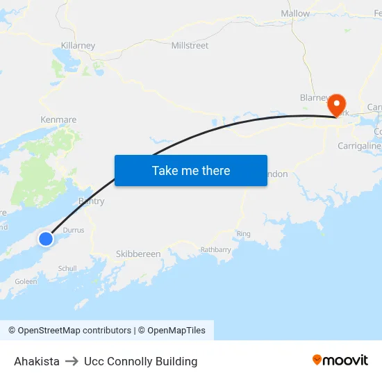 Ahakista to Ucc Connolly Building map
