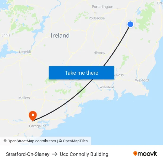 Stratford-On-Slaney to Ucc Connolly Building map