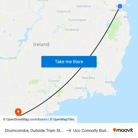 Drumcondra, Outside Train Station to Ucc Connolly Building map