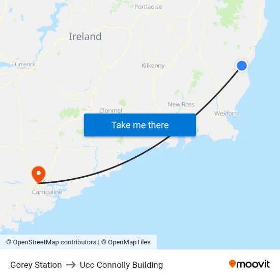 Gorey Station to Ucc Connolly Building map