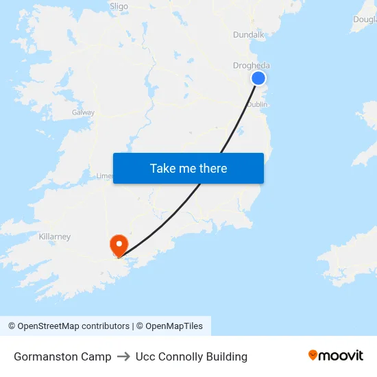 Gormanston Camp to Ucc Connolly Building map