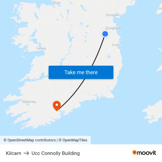 Kilcarn to Ucc Connolly Building map