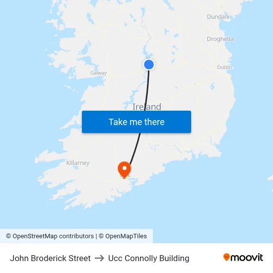 John Broderick Street to Ucc Connolly Building map