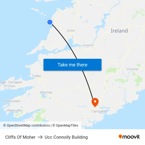 Cliffs Of Moher to Ucc Connolly Building map