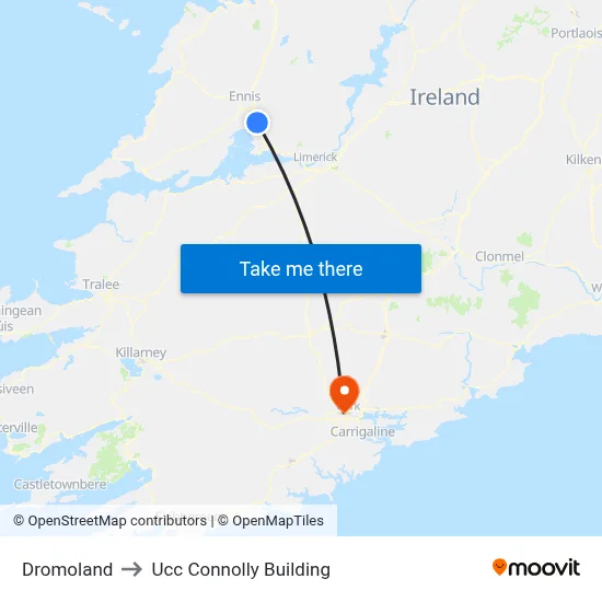 Dromoland to Ucc Connolly Building map