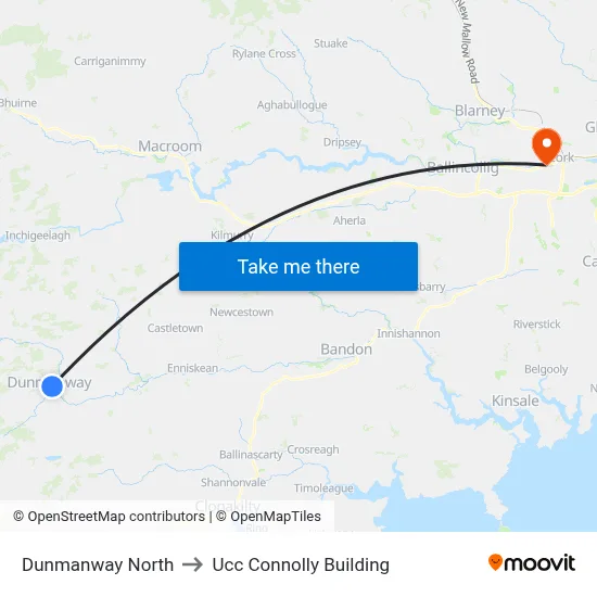 Dunmanway North to Ucc Connolly Building map