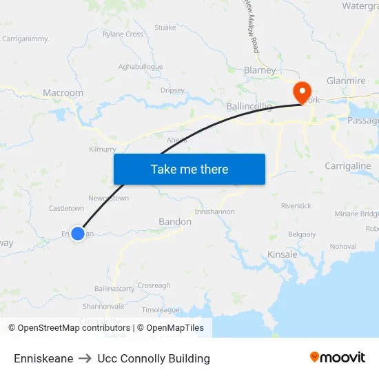 Enniskeane to Ucc Connolly Building map