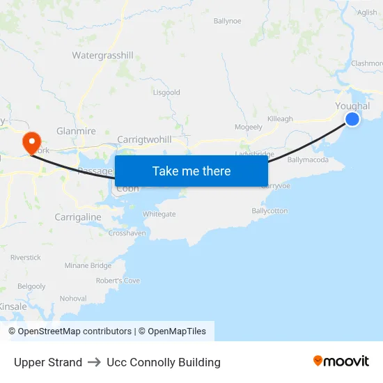 Upper Strand to Ucc Connolly Building map