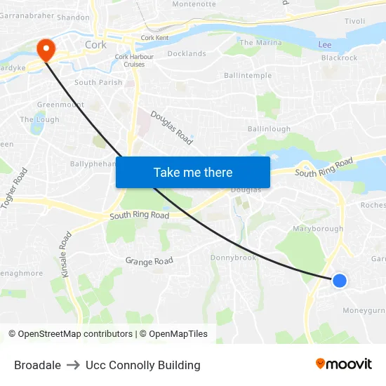 Broadale to Ucc Connolly Building map