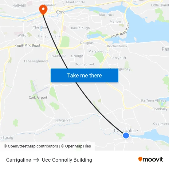 Carrigaline to Ucc Connolly Building map
