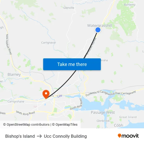 Bishop's Island to Ucc Connolly Building map