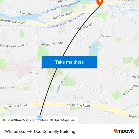 Whiteoaks to Ucc Connolly Building map