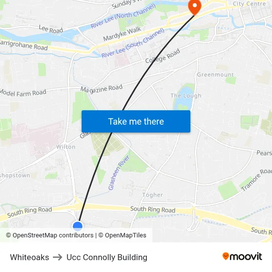 Whiteoaks to Ucc Connolly Building map
