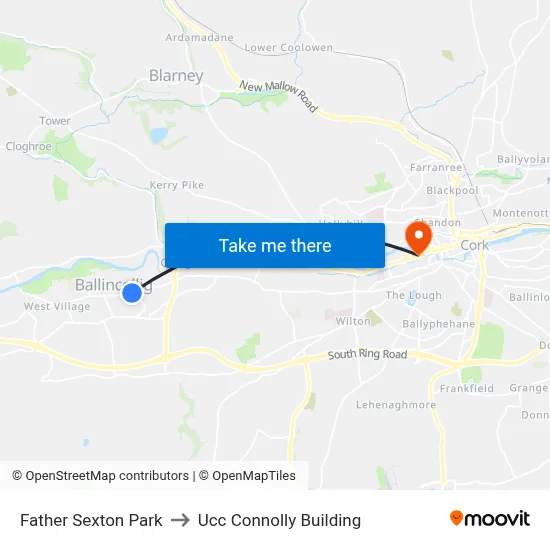 Father Sexton Park to Ucc Connolly Building map