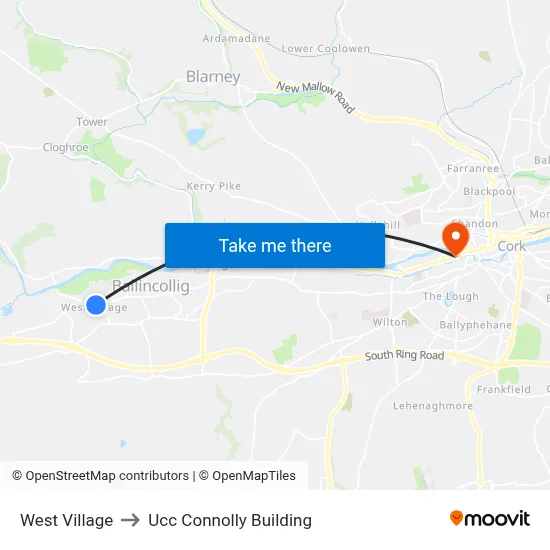 West Village to Ucc Connolly Building map