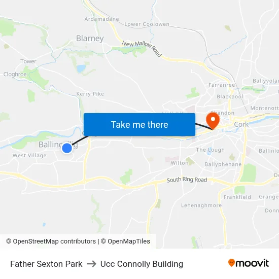 Father Sexton Park to Ucc Connolly Building map