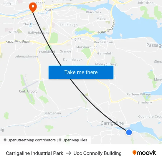 Carrigaline Industrial Park to Ucc Connolly Building map