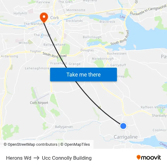 Herons Wd to Ucc Connolly Building map