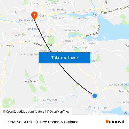 Carrig Na Curra to Ucc Connolly Building map