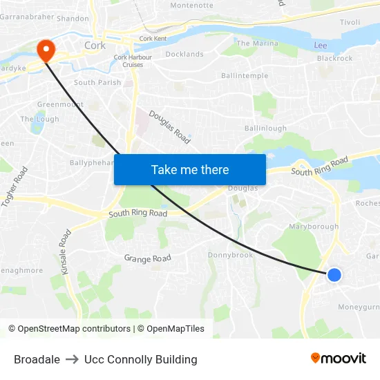 Broadale to Ucc Connolly Building map