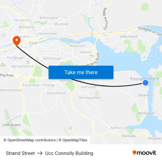 Strand Street to Ucc Connolly Building map