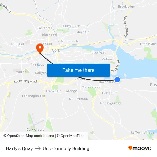 Harty's Quay to Ucc Connolly Building map