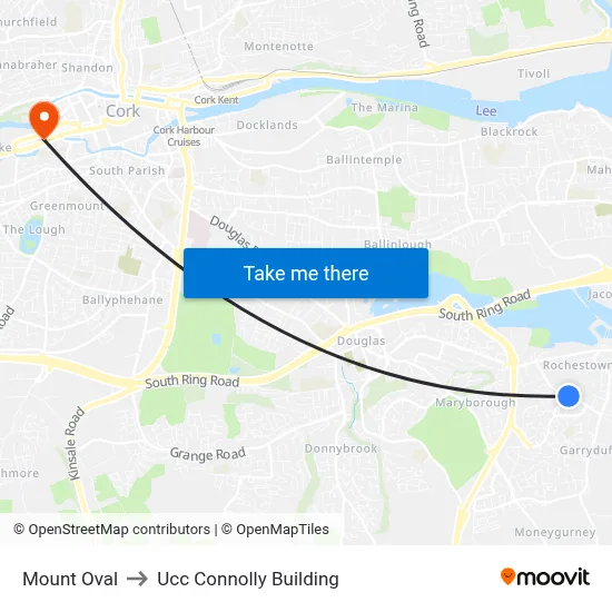 Mount Oval to Ucc Connolly Building map