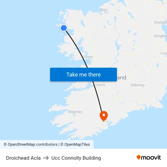 Droichead Acla to Ucc Connolly Building map