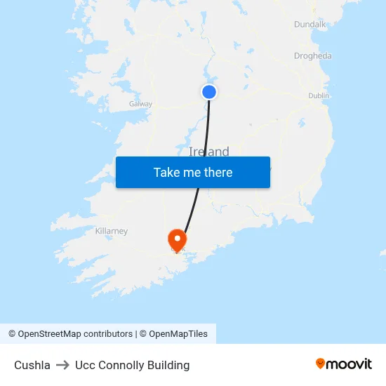 Cushla to Ucc Connolly Building map