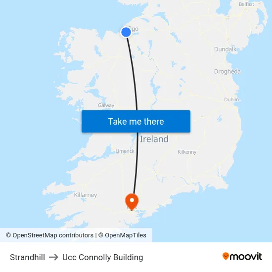 Strandhill to Ucc Connolly Building map