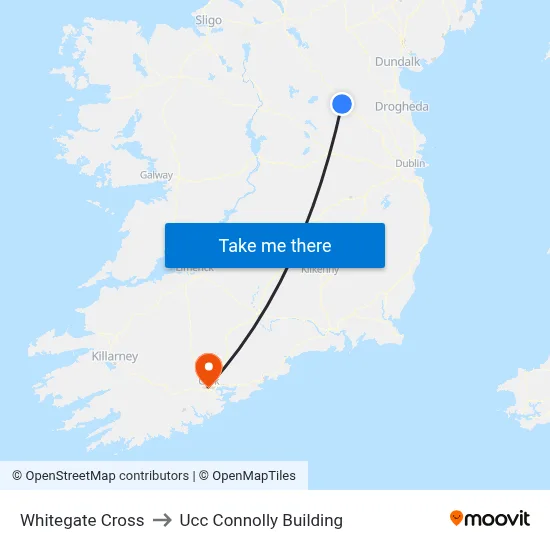 Whitegate Cross to Ucc Connolly Building map