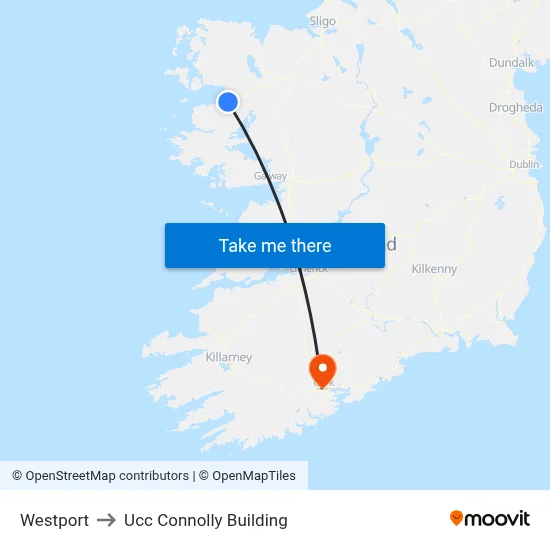 Westport to Ucc Connolly Building map