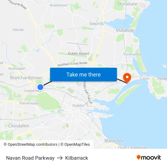 Navan Road Parkway to Kilbarrack map