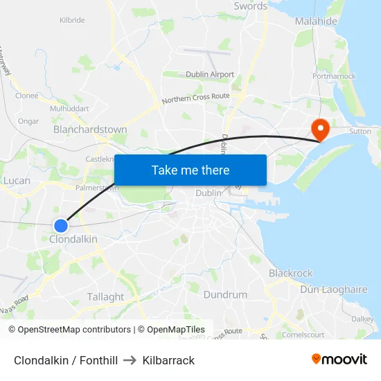 Clondalkin / Fonthill to Kilbarrack map