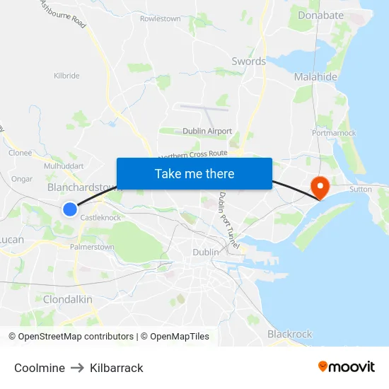 Coolmine to Kilbarrack map