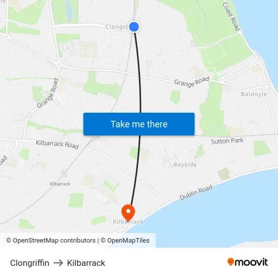 Clongriffin to Kilbarrack map